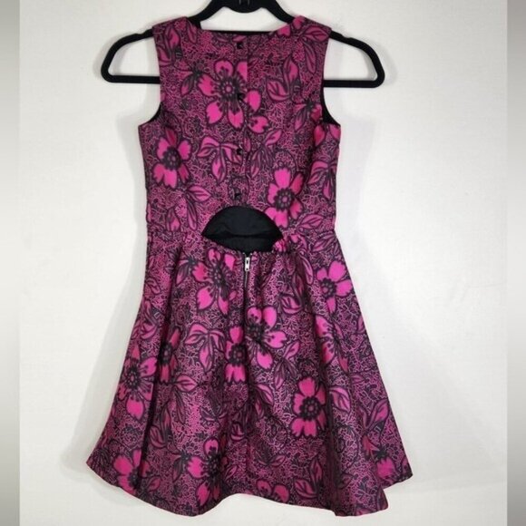 Miss Behave Girls Floral Fit and Flare Brocade Tween Dress Size L - Picture 6 of 8